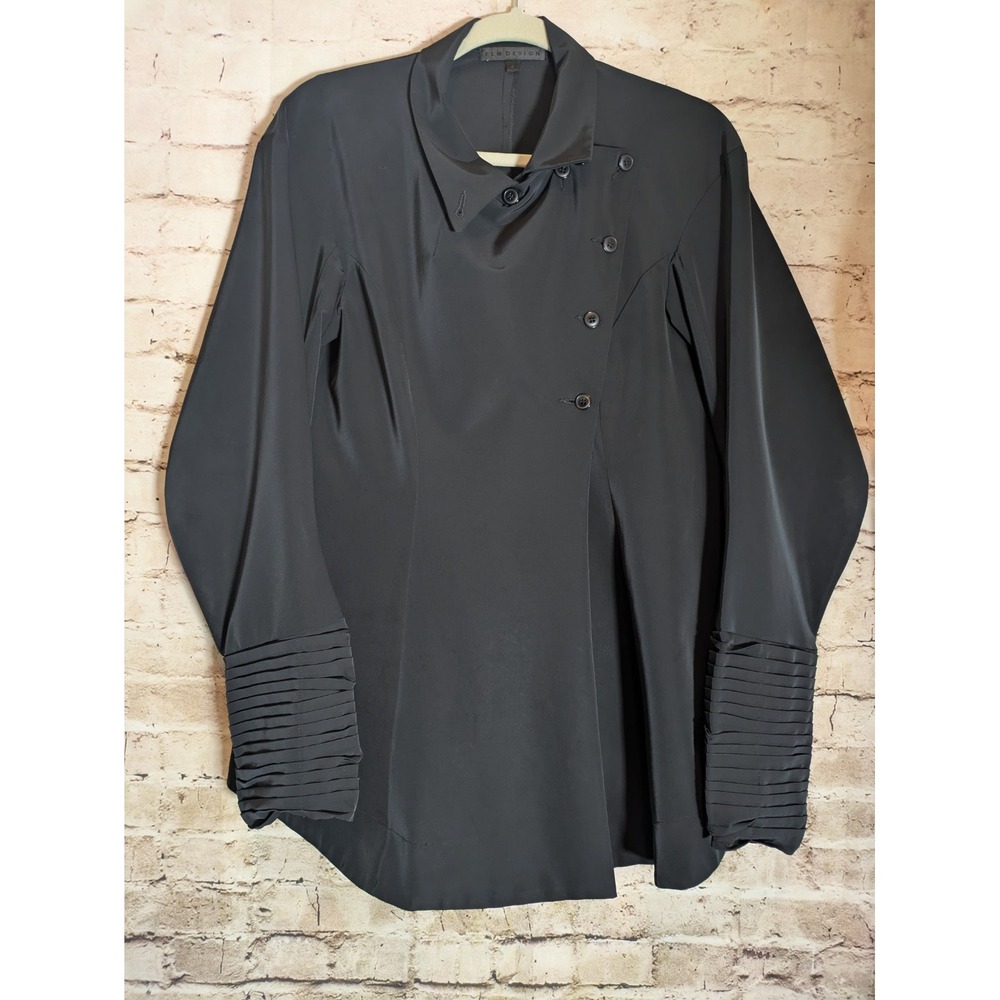 Elm Design Icelandic Jacket 4 Black Lagenlook Asymmetric Avant Garde Pleated Cuf